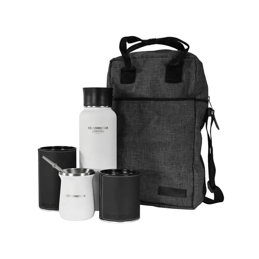 BOLSO CON SET DE MATE Y TERMO BLANCO